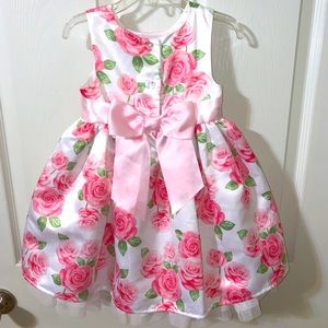 Baby girl pink rose special occasions dress